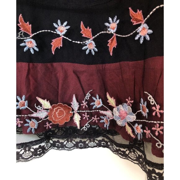 Vintage Persaman New York Skirt Womens 6 Floral Sheer Whimsigoth Fairy Grunge - Picture 4 of 9